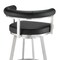 Armen Living Nolagam Swivel Counter Stool in Brushed Stainless Steel with Black Faux Leather 840254335608 - alternate 6